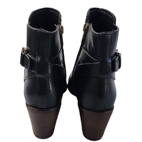 Sam Edelman Black Leather Ankle Boots Women's Size 9.5 M Zips  WORN 1x - Picture 6 of 9